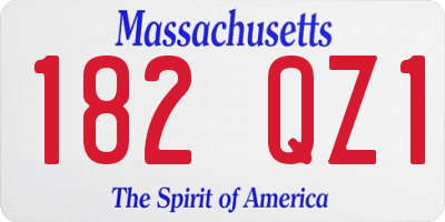 MA license plate 182QZ1
