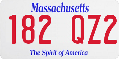 MA license plate 182QZ2