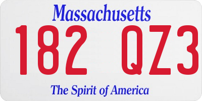 MA license plate 182QZ3