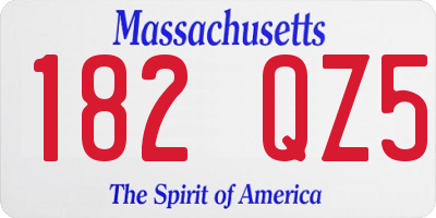 MA license plate 182QZ5