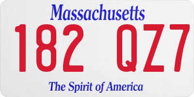 MA license plate 182QZ7