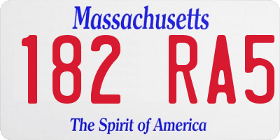 MA license plate 182RA5
