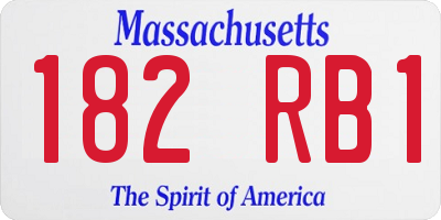 MA license plate 182RB1