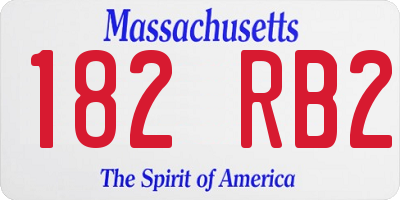 MA license plate 182RB2
