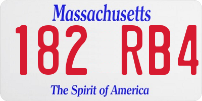 MA license plate 182RB4
