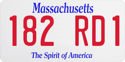 MA license plate 182RD1