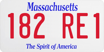 MA license plate 182RE1