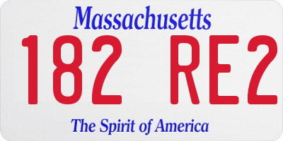 MA license plate 182RE2