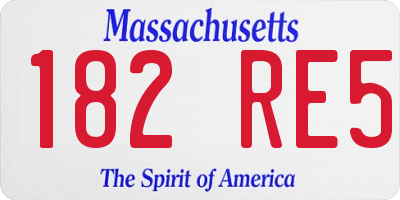 MA license plate 182RE5