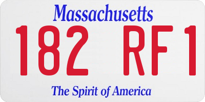 MA license plate 182RF1