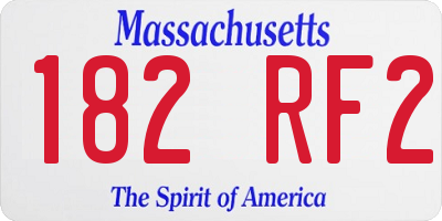 MA license plate 182RF2