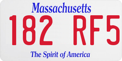 MA license plate 182RF5