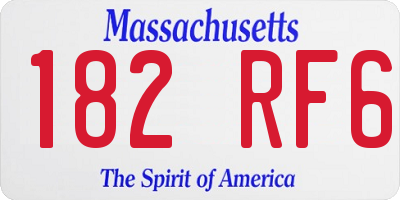 MA license plate 182RF6