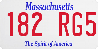 MA license plate 182RG5