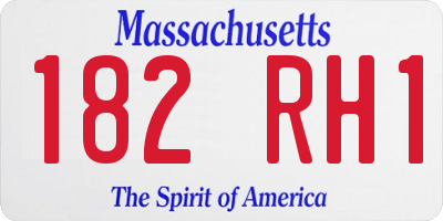 MA license plate 182RH1