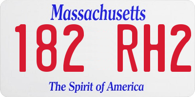 MA license plate 182RH2