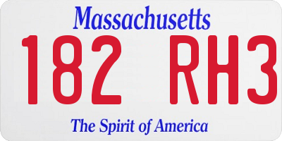 MA license plate 182RH3