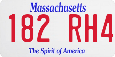 MA license plate 182RH4