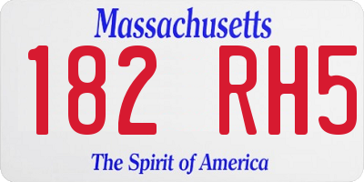 MA license plate 182RH5