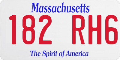 MA license plate 182RH6