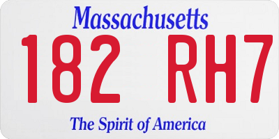 MA license plate 182RH7