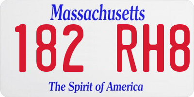 MA license plate 182RH8
