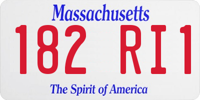 MA license plate 182RI1