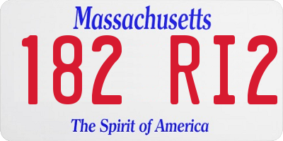 MA license plate 182RI2