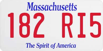 MA license plate 182RI5
