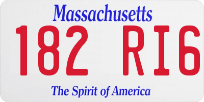 MA license plate 182RI6