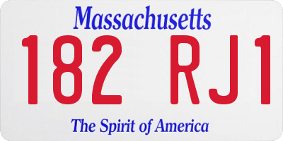MA license plate 182RJ1