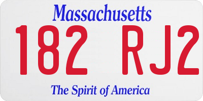 MA license plate 182RJ2