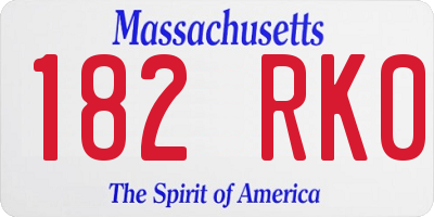 MA license plate 182RK0