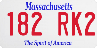 MA license plate 182RK2