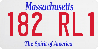 MA license plate 182RL1