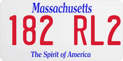 MA license plate 182RL2