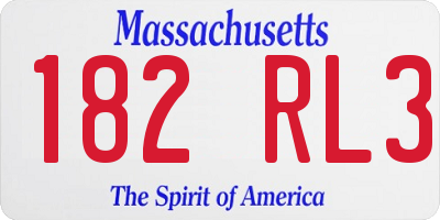 MA license plate 182RL3