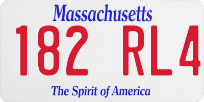 MA license plate 182RL4