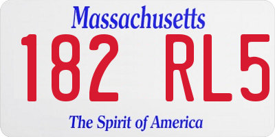 MA license plate 182RL5