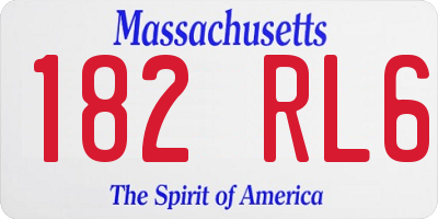 MA license plate 182RL6