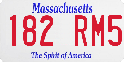 MA license plate 182RM5
