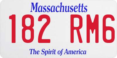 MA license plate 182RM6