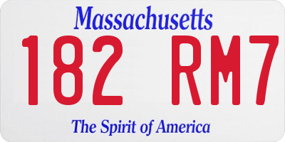 MA license plate 182RM7
