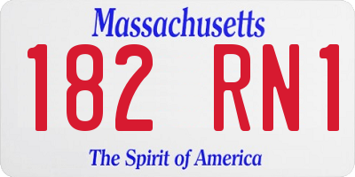 MA license plate 182RN1