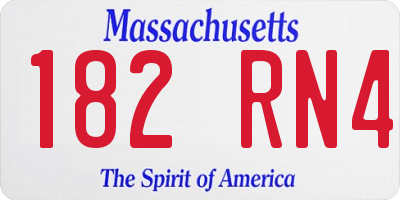 MA license plate 182RN4