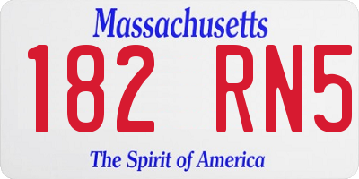 MA license plate 182RN5