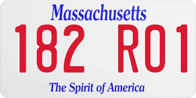 MA license plate 182RO1
