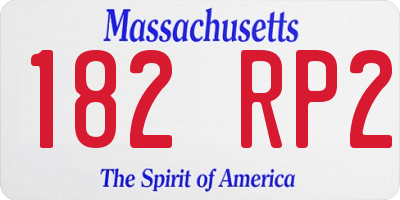 MA license plate 182RP2