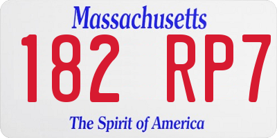 MA license plate 182RP7