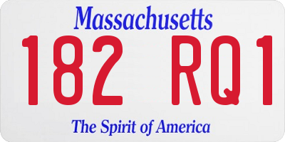 MA license plate 182RQ1